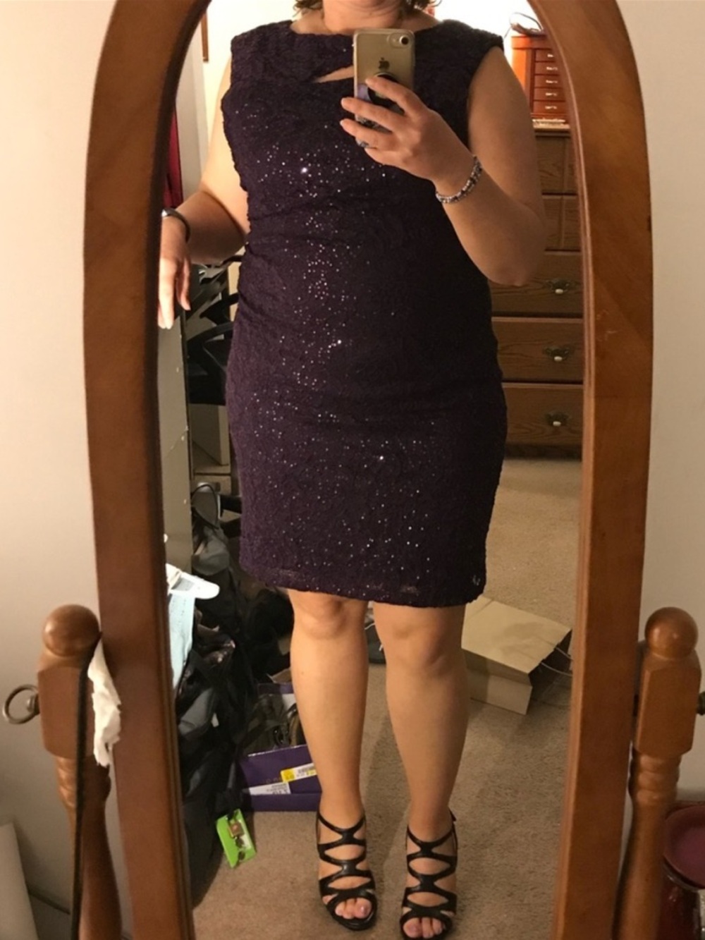 Elegant Purple Sequin Dress